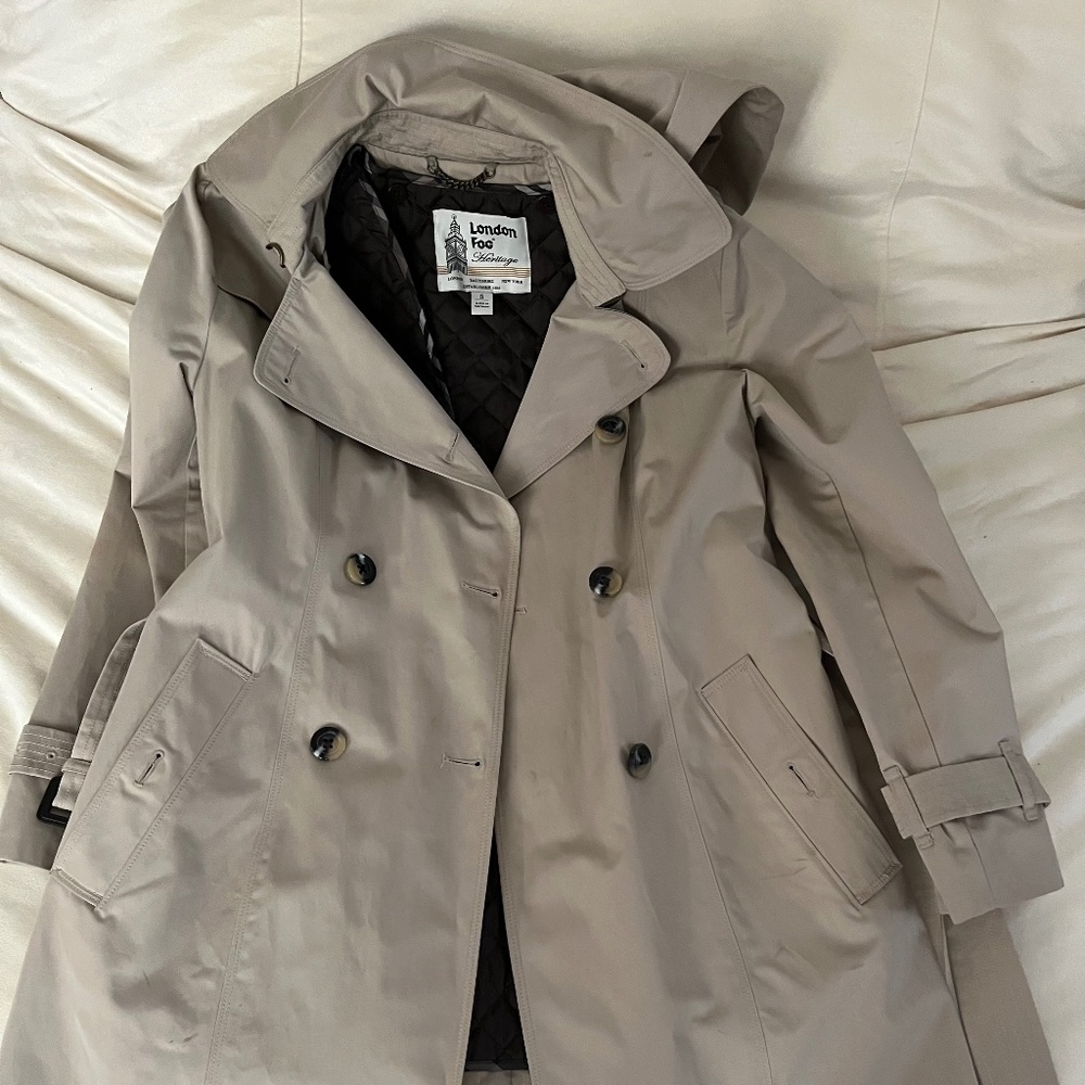 London Fog Trench Coat with Detachable Liner & Hood